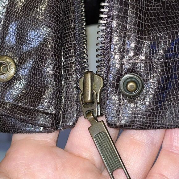 Zenergy Jacket Sz 1 Medium 8‎ Metallic Reptile Print Brown - Picture 8 of 15